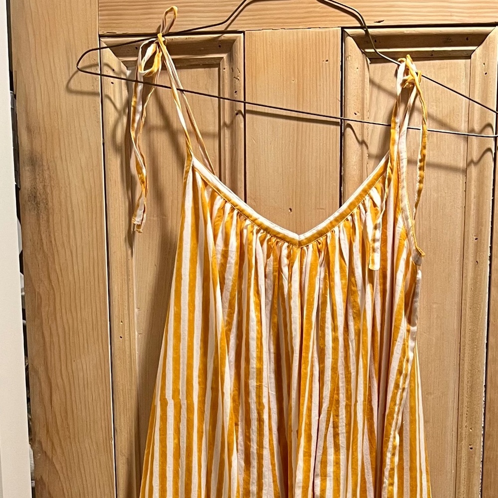 Emerson Fry India Collection striped maxi dress in mustard yellow